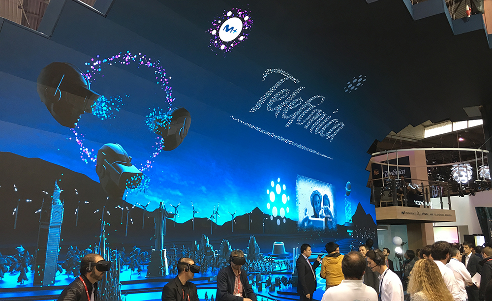 Imagen del stand de Telef&oacute;nica en el Mobile World Congress de Barcelona