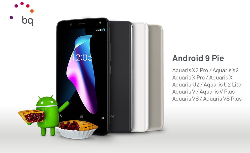 Imagen con la que BQ anuncia los móviles que utilizarán Android 9 Pie