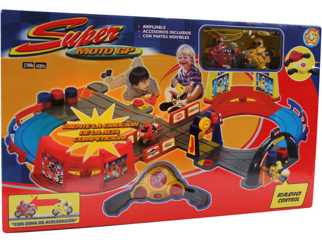 Imagen de la caja del circuito de carreras de juguete