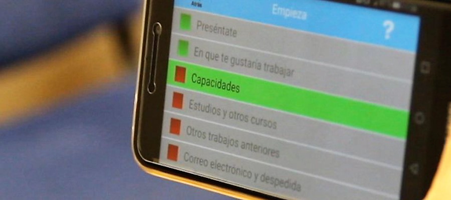 Imagen de un teléfono móvil utilizando la aplicación