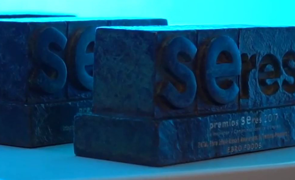 Imagen de las esculturas conmemorativas de los premios de la Fundación Seres