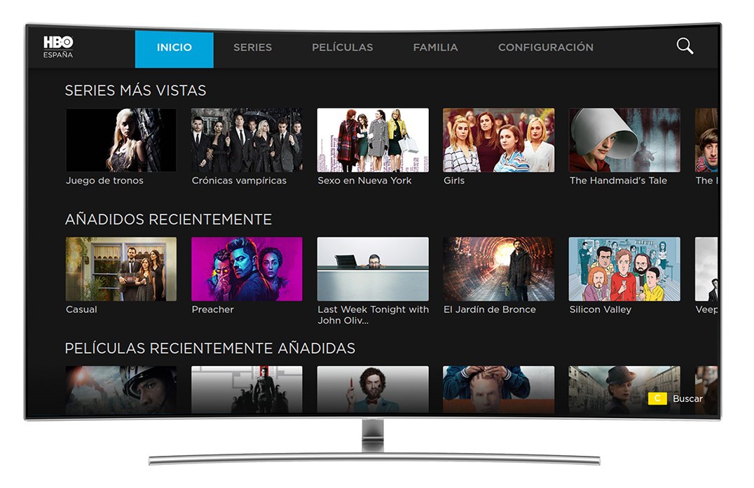 Un televisor inteligente de Samsung con la aplicación de HBO