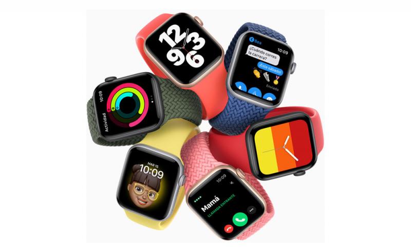 Imagen comercial que muestra distintos modelos de Apple Watch Series 6