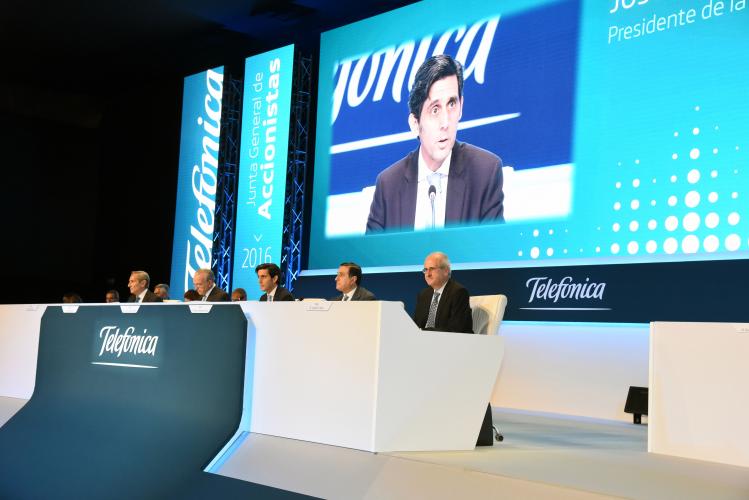Imagen de la Junta General de Accionistas de Telefónica de 2016