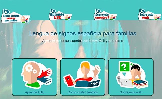 Imagen de la página web de la CNSE para aprender lengua de signos
