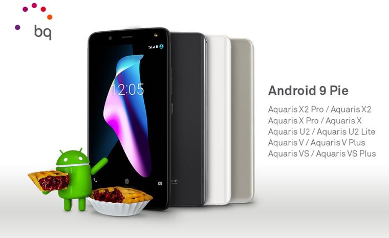Imagen con la que BQ anuncia los m&oacute;viles que utilizar&aacute;n Android 9 Pie