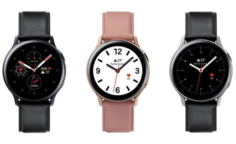 Imagen comercial de distintos modelos de Samsung Galaxy Watch Active 2
