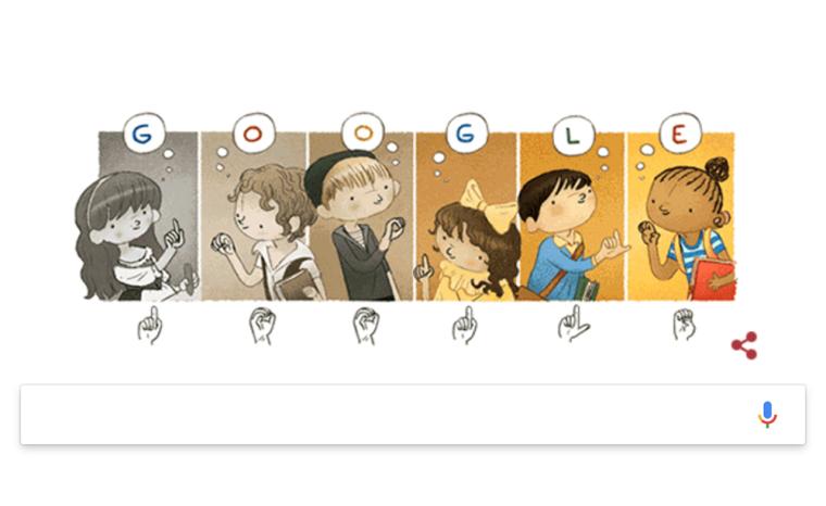 Imagen del 'doodle' de Google dedicado a Charles Michel de l&rsquo;&Eacute;pp&eacute;