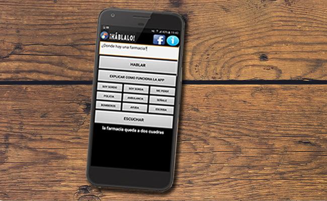 Un tel&eacute;fono m&oacute;vil con la aplicaci&oacute;n &iexcl;H&aacute;blalo! abierta