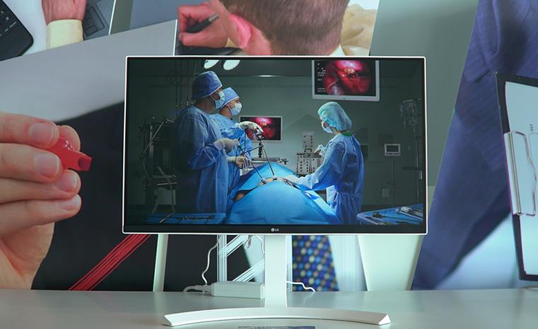 Imagen de un monitor de LG dirigido al sector sanitario