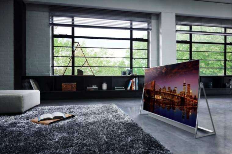 Un sal&oacute;n con una televisi&oacute;n Panasonic DX 800