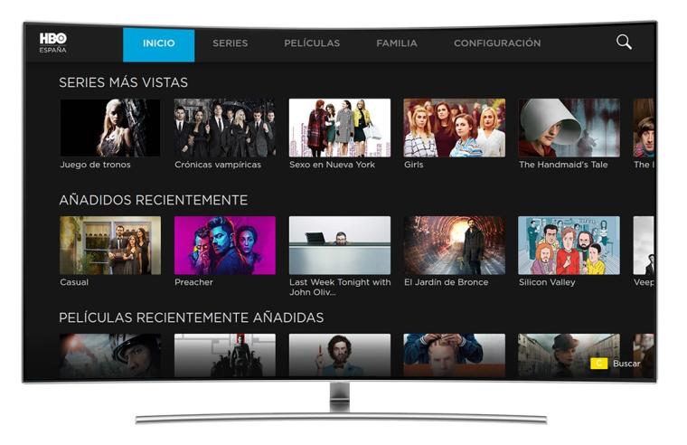 Un televisor inteligente de Samsung con la aplicaci&oacute;n de HBO