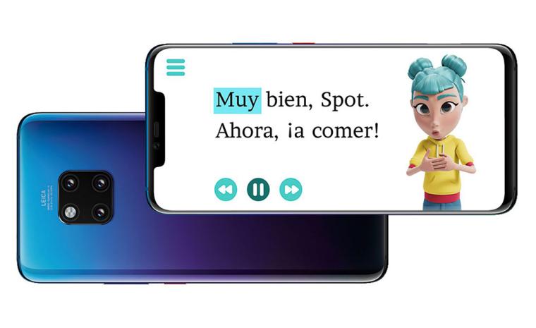 Imagen de la aplicaci&oacute;n StorySign en un tel&eacute;fono de Huawei