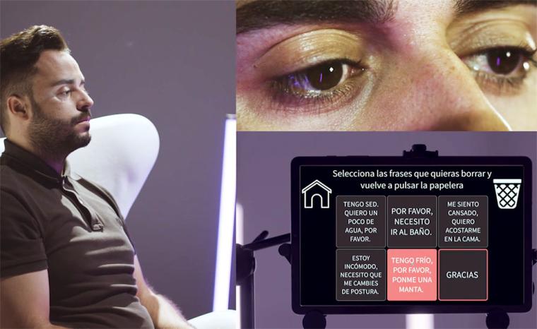 Imagen de una persona utilizando Tallk en una tableta Samsung