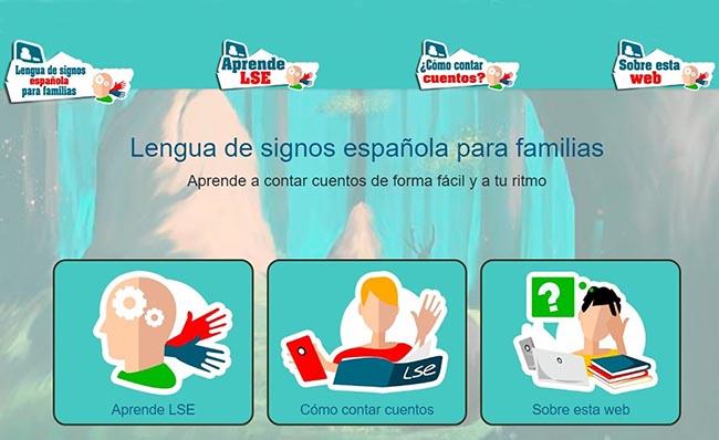 Imagen de la p&aacute;gina web de la CNSE para aprender lengua de signos