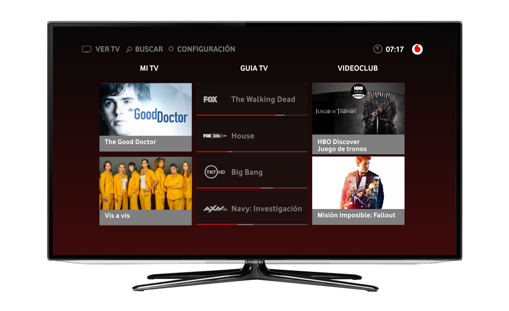 Imagen del servicio de televisi&oacute;n de Vodafone
